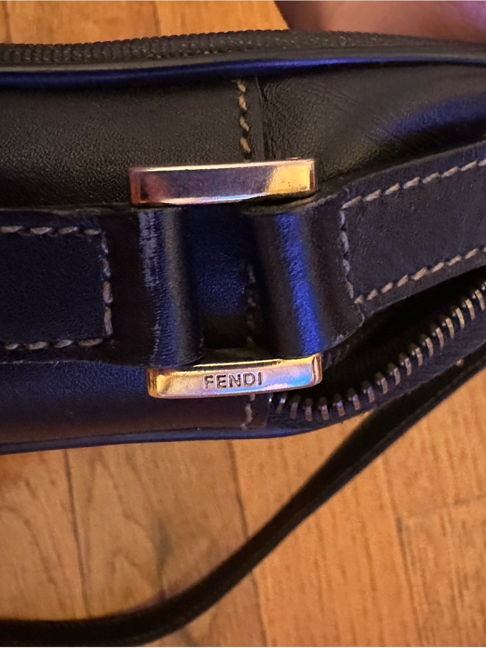 Fendi Black and Brown Striped Crossbody Bag - Picture 4 of 7